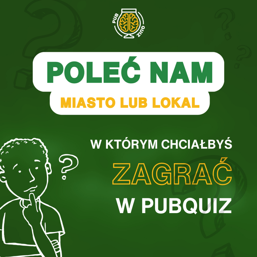 poleć miasto lub lokal na grę w pubquiz