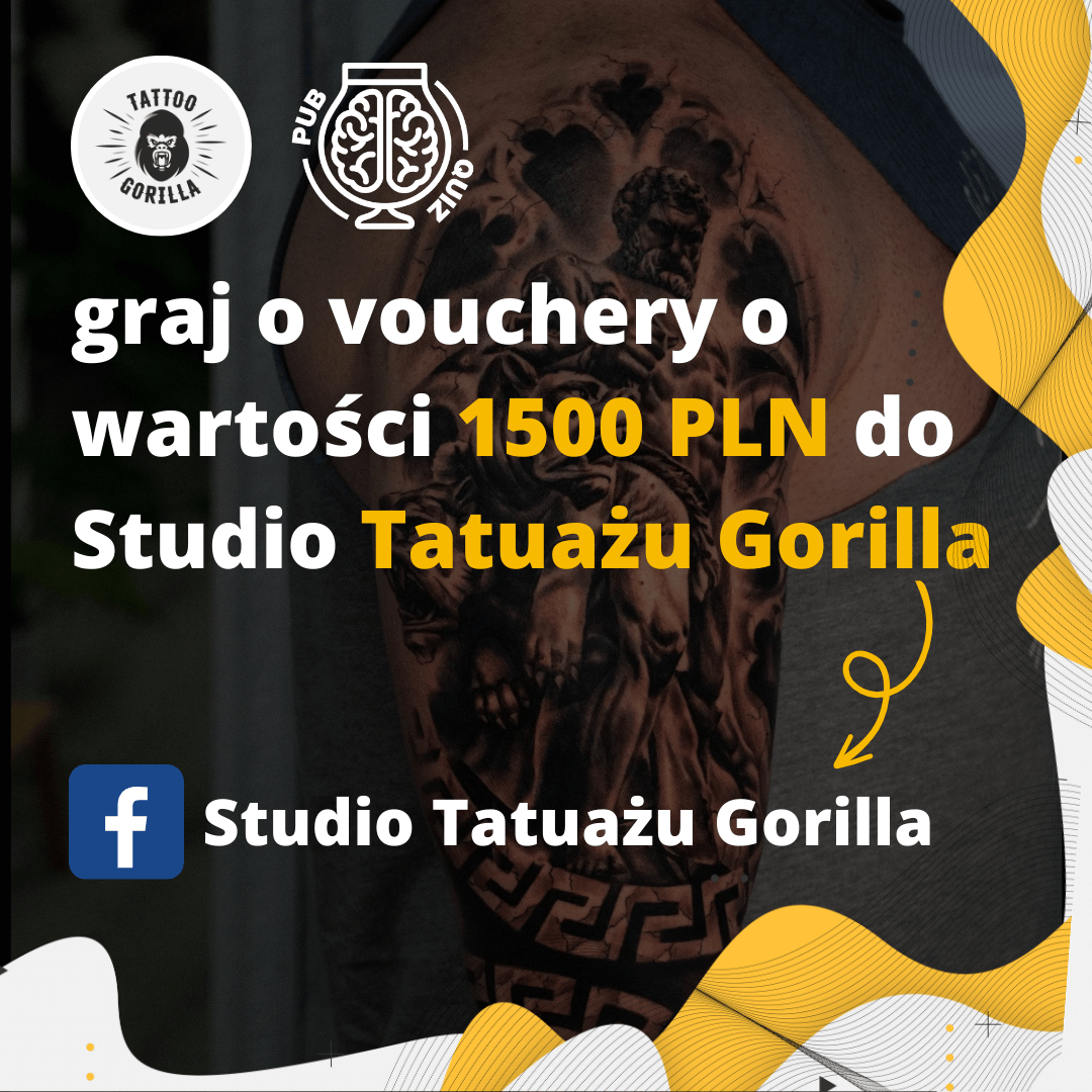 współpraca pubquiz łódź studio tatuażu gorilla vouchery do zdobycia